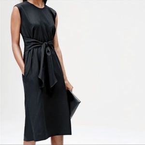 J Crew Overtime Wool Dress with Front Tie / Black / SZ 4